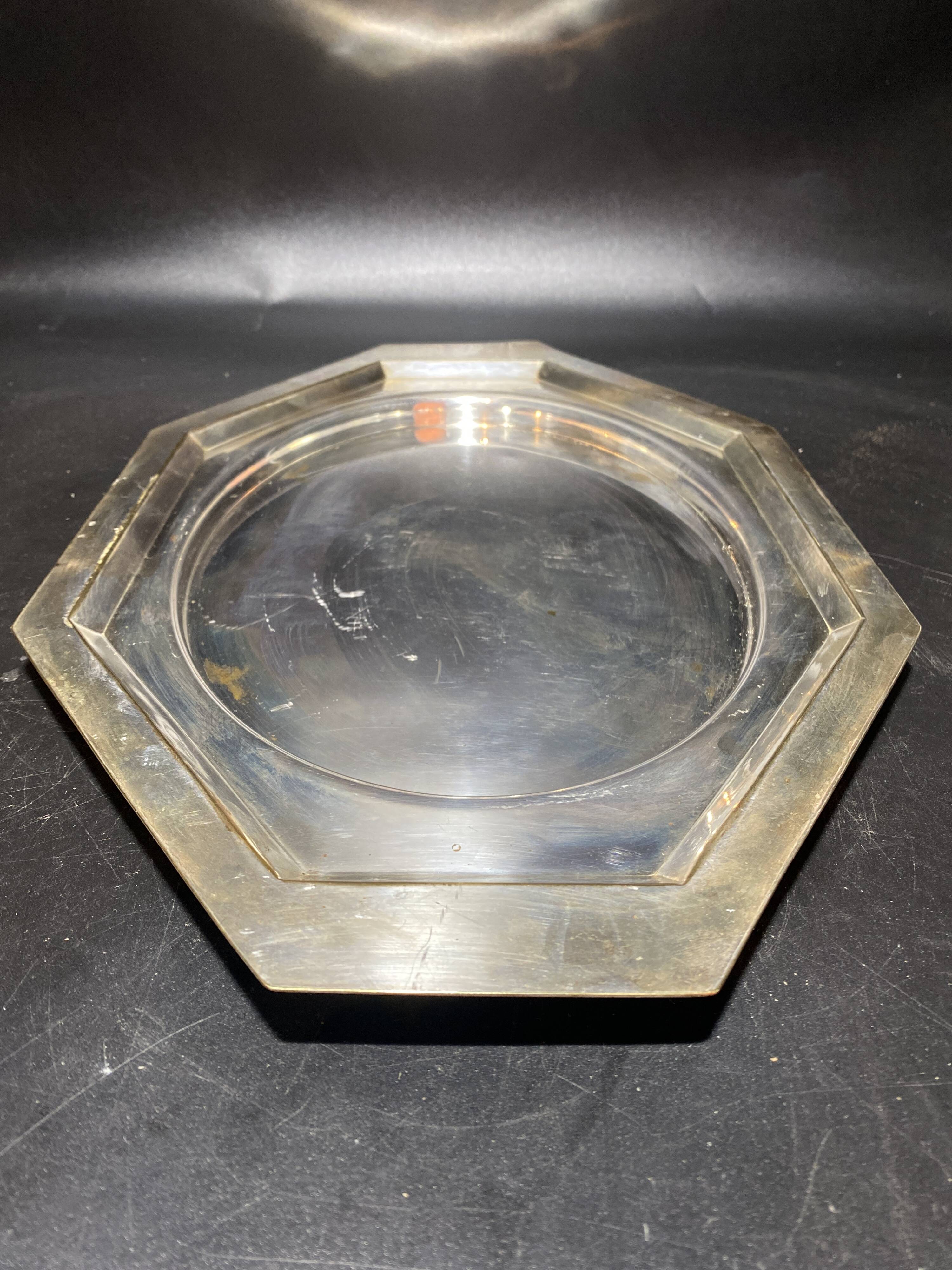Silver plated metal dish