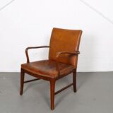 Vintage leather armchair of Danish design