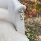 Old toad armchair in beige velvet