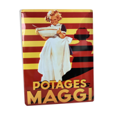 Plaque publicitaire maggi en tôle emboutie - 30 x 40 cm