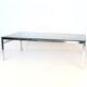 Table basse chrome et verre fumé années 60