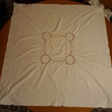 White tablecloth embroidered with lace & days
