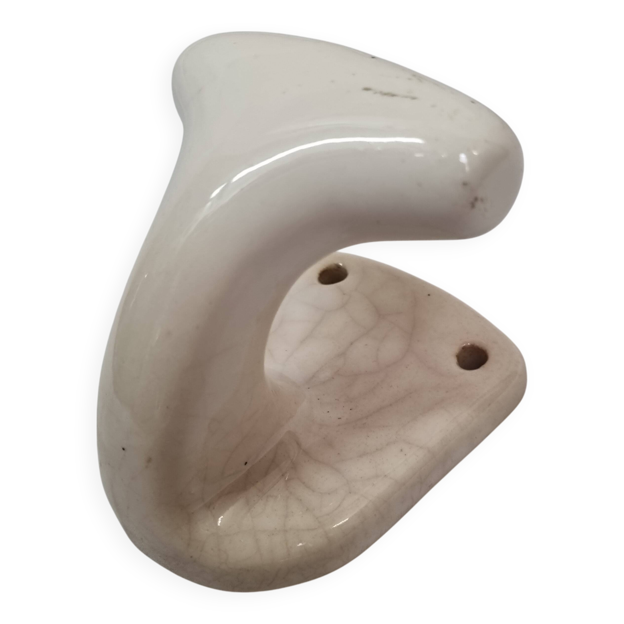 Patère en porcelaine blanche