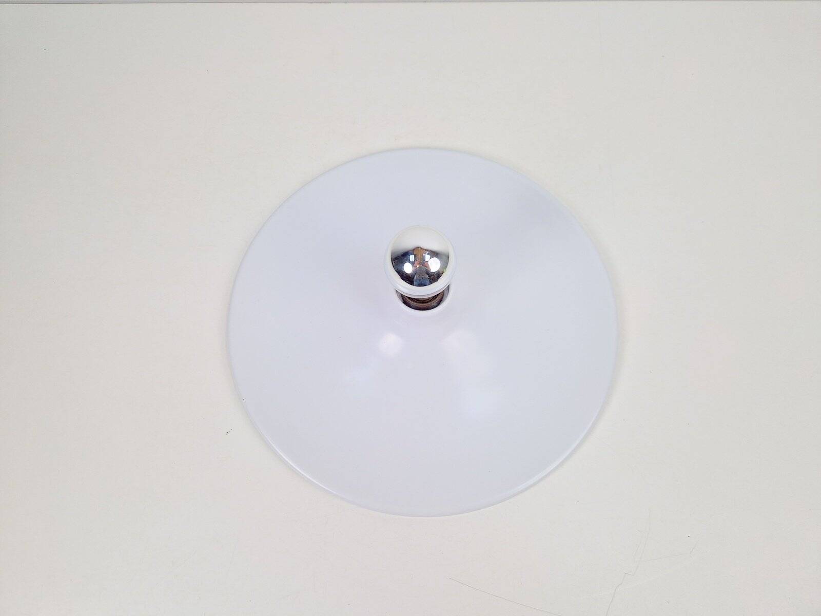 Vintage White UFO Disc Wall Lamps from Targetti Sankey, 1970s, Set of 4