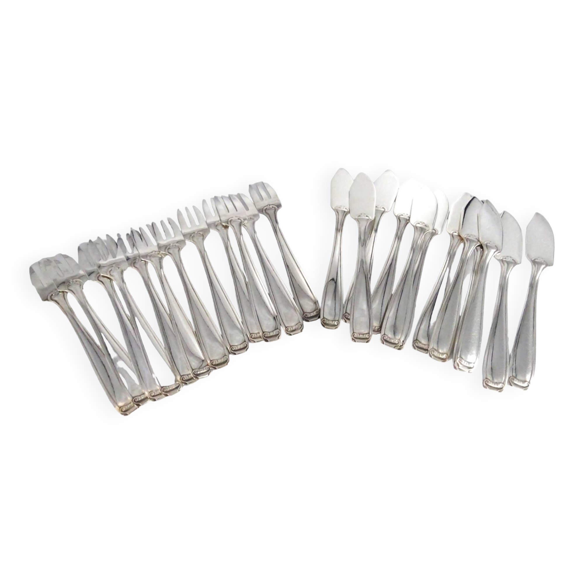 11 fourchettes 11 couteaux à poisson métal argenté Christofle Vendome | Selency