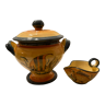 Souptureen and saucière, glazed terracotta, France, Provence