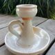 Pair of stoneware candle holders