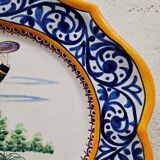 Large Quimper HB earthenware dish - Breton decor