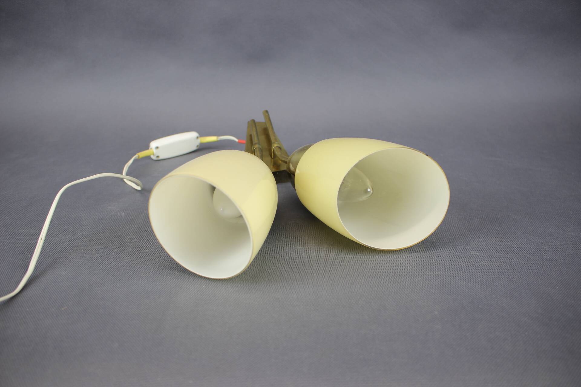 Wall lamp in brass and glass by Kamenický Šenov, Czechoslovakia, 1960.