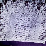 Dessus de lit  en coton blanc  point crochet à la main