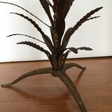 Vegetal leg table with glass top