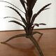 Vegetal leg table with glass top