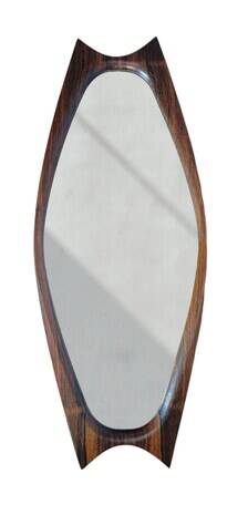 Rosewood mirror Sandholdt for Jansen, Danish, 1960s