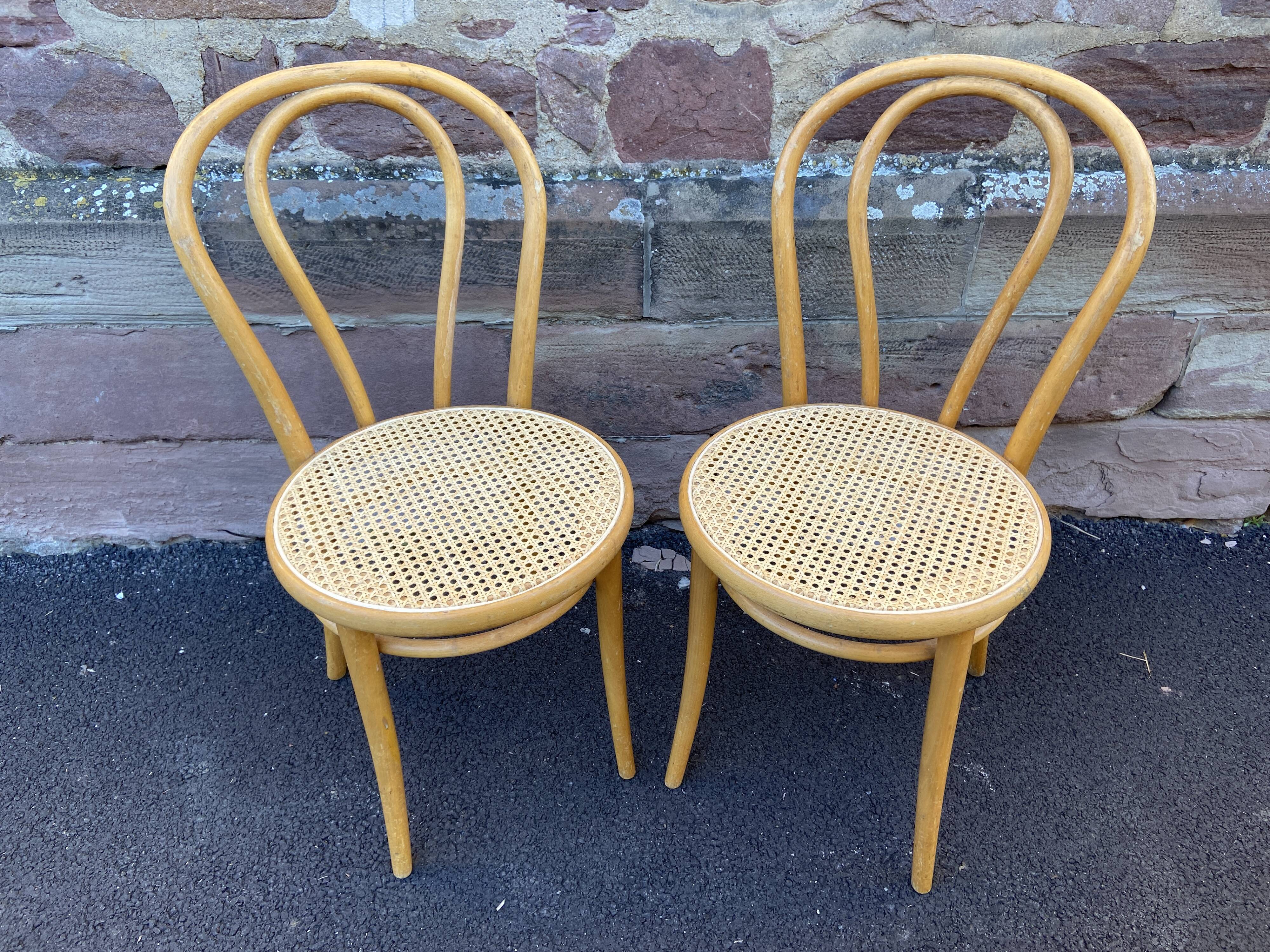 Pair of vintage bistro coffee chairs