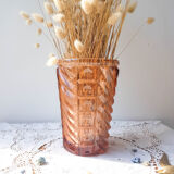 Art Deco style pink glass vase