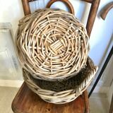 Pair of rattan baskets