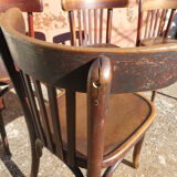 Set of 4 bistro chairs in curved wood Thonet