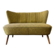 Canapé vintage jaune-vert deux places / fauteuil / sofa