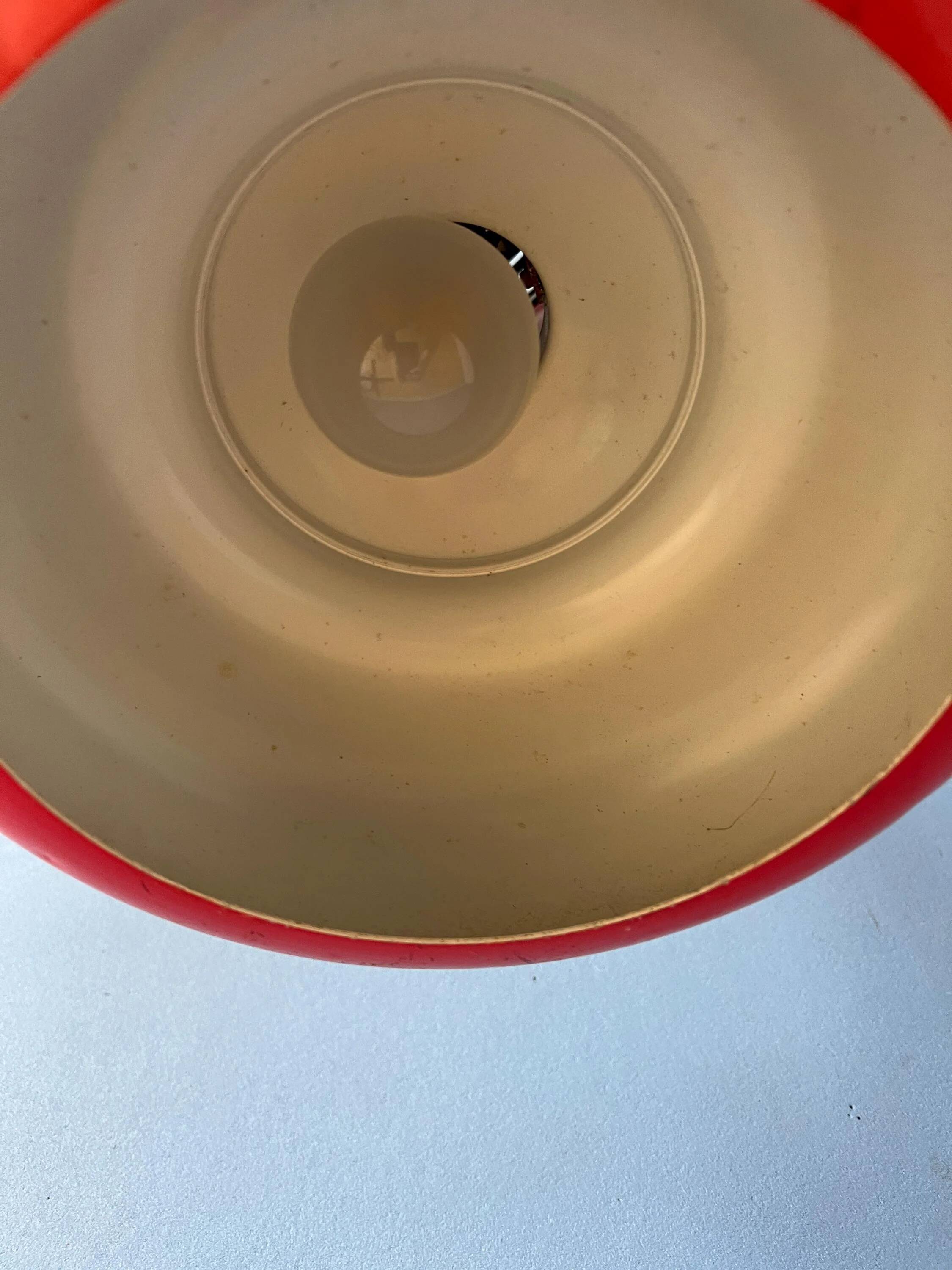 Suspension vintage Space Age conique rouge
