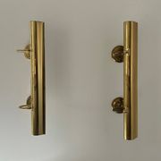 Pair of vintage XL adjustable brass wall lights, France 1970
