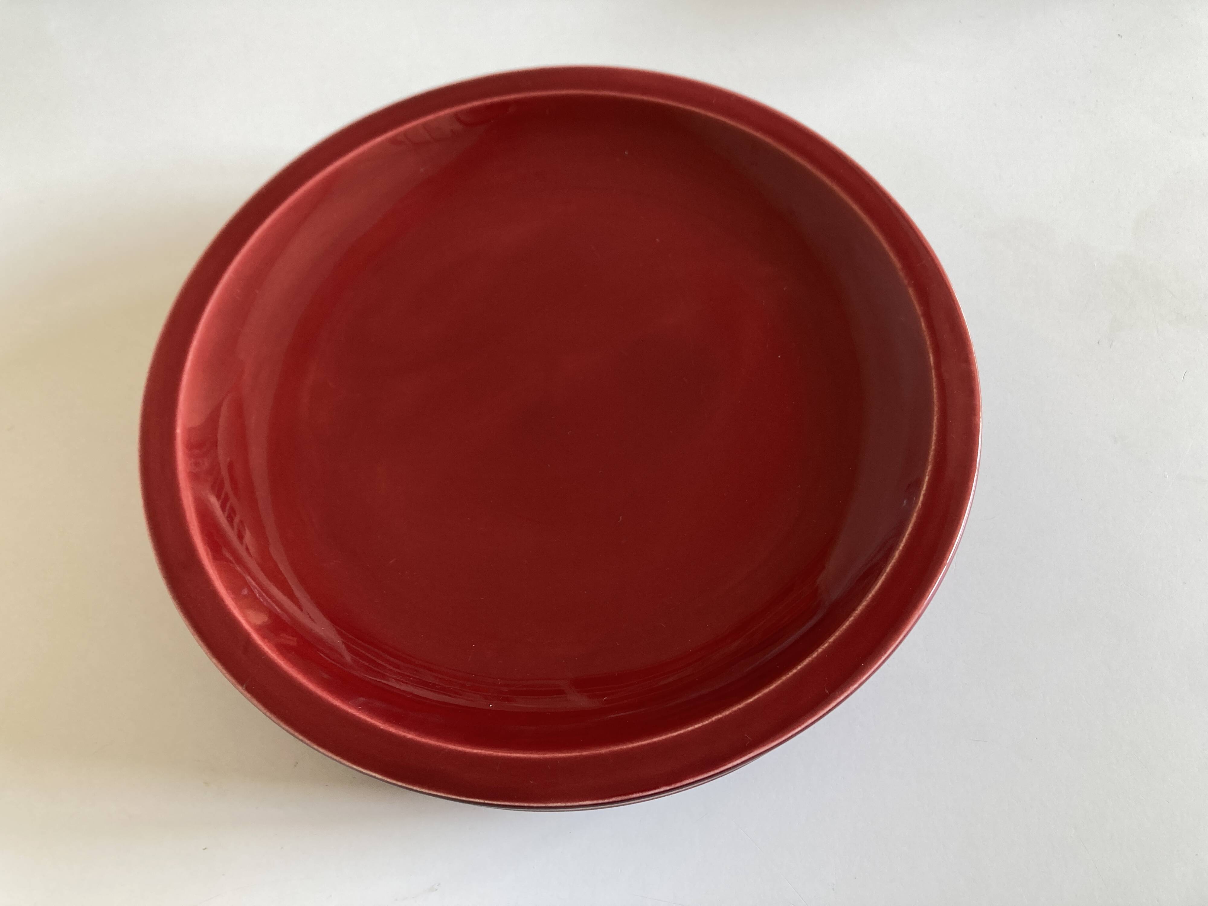 Set of 5 flat plates mid-century 1970 Longchamp earthenware