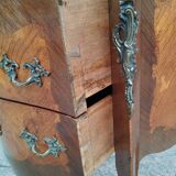 Commode marqueterie ancienne style louis xv avec plateau marbre