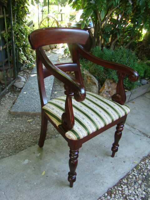 Ancient English mahogany armchair