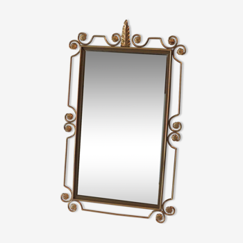 Hollywood regency brass mirror