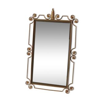 Hollywood regency brass mirror
