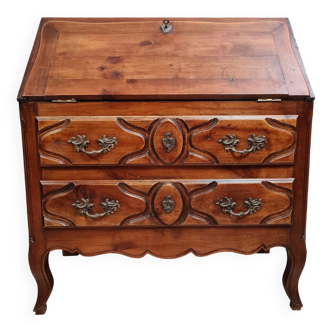 Louis XV scriban chest of drawers in solid walnut circa 1900