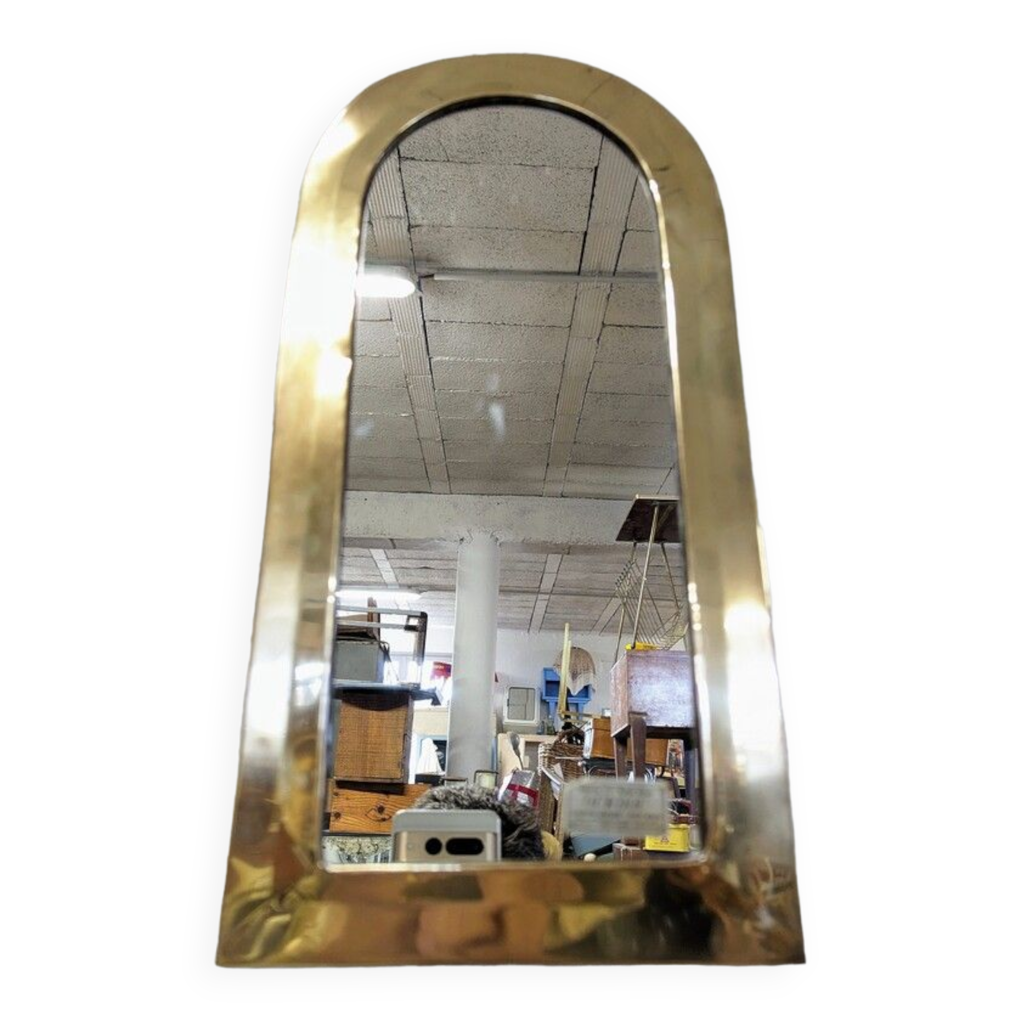 Urdu mirror in solid brass