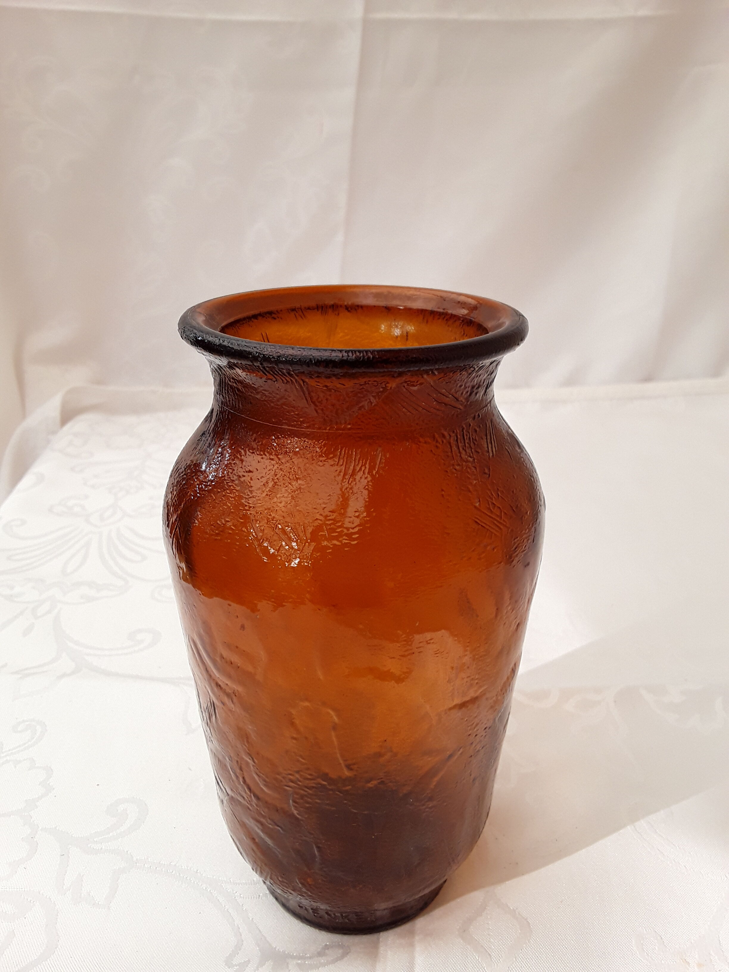 Henkel orange-brown glass vase