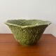 Saladier vintage barbotine forme chou vert – grand saladier original m