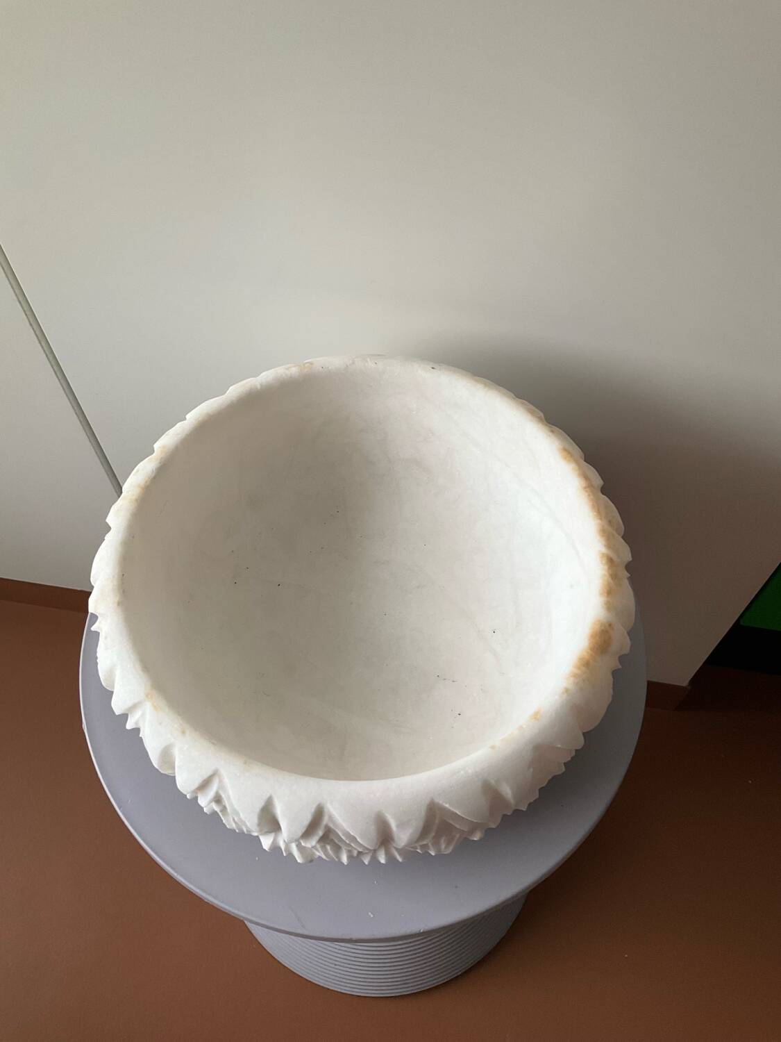 Antique stone fruit bowl