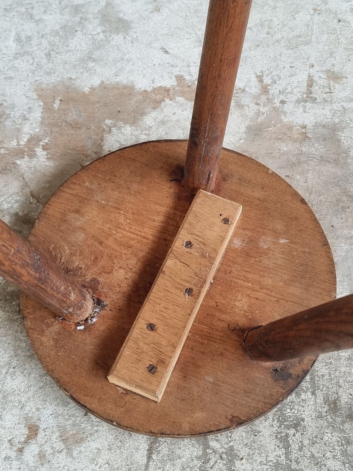 Vintage stool side table oak wood