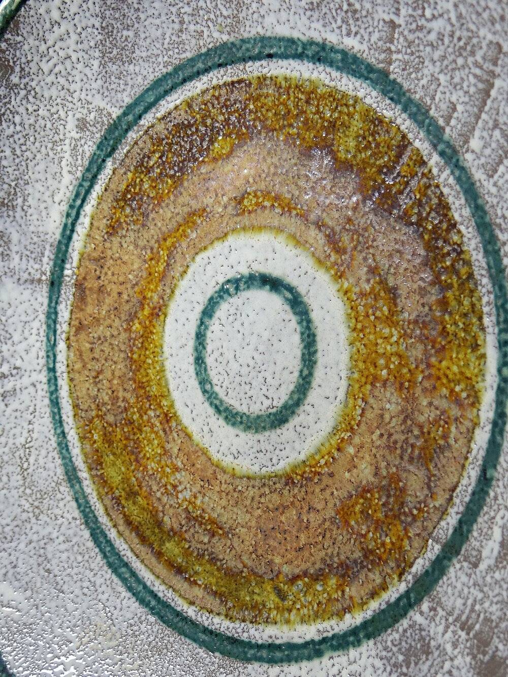 Large vintage ceramic art bowl from the 1950s-60s, suitable for wall decoration or fruit bowl