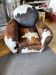 Fauteuils club en peau de vache