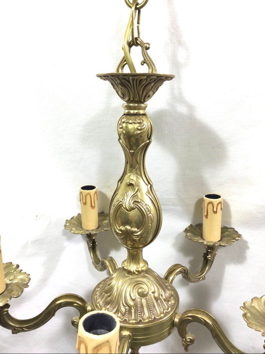 Chandelier 5 lights in bronze