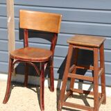 Dark oak high stool 650mm