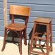Dark oak high stool 650mm