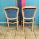 Lot of 2 chairs Louis XV in blue velvet