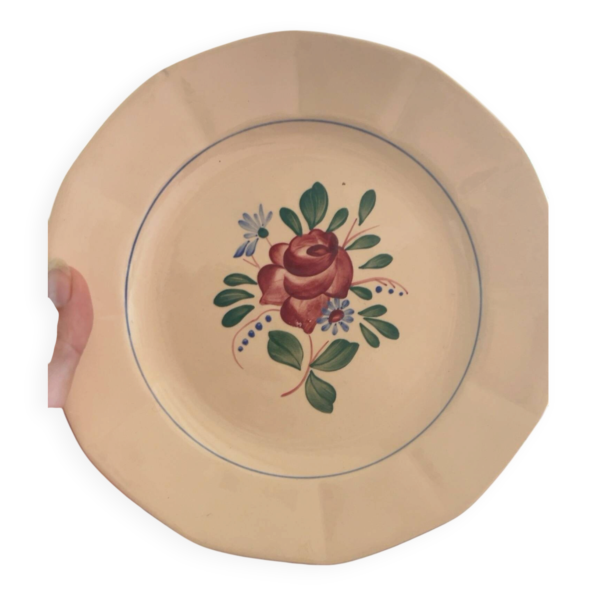 Set of 6 small dessert plates Digoin Sarreguemines 9177