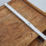 Table de chevet ancienne en bois, poignées latérales ajourées, fin XIXe