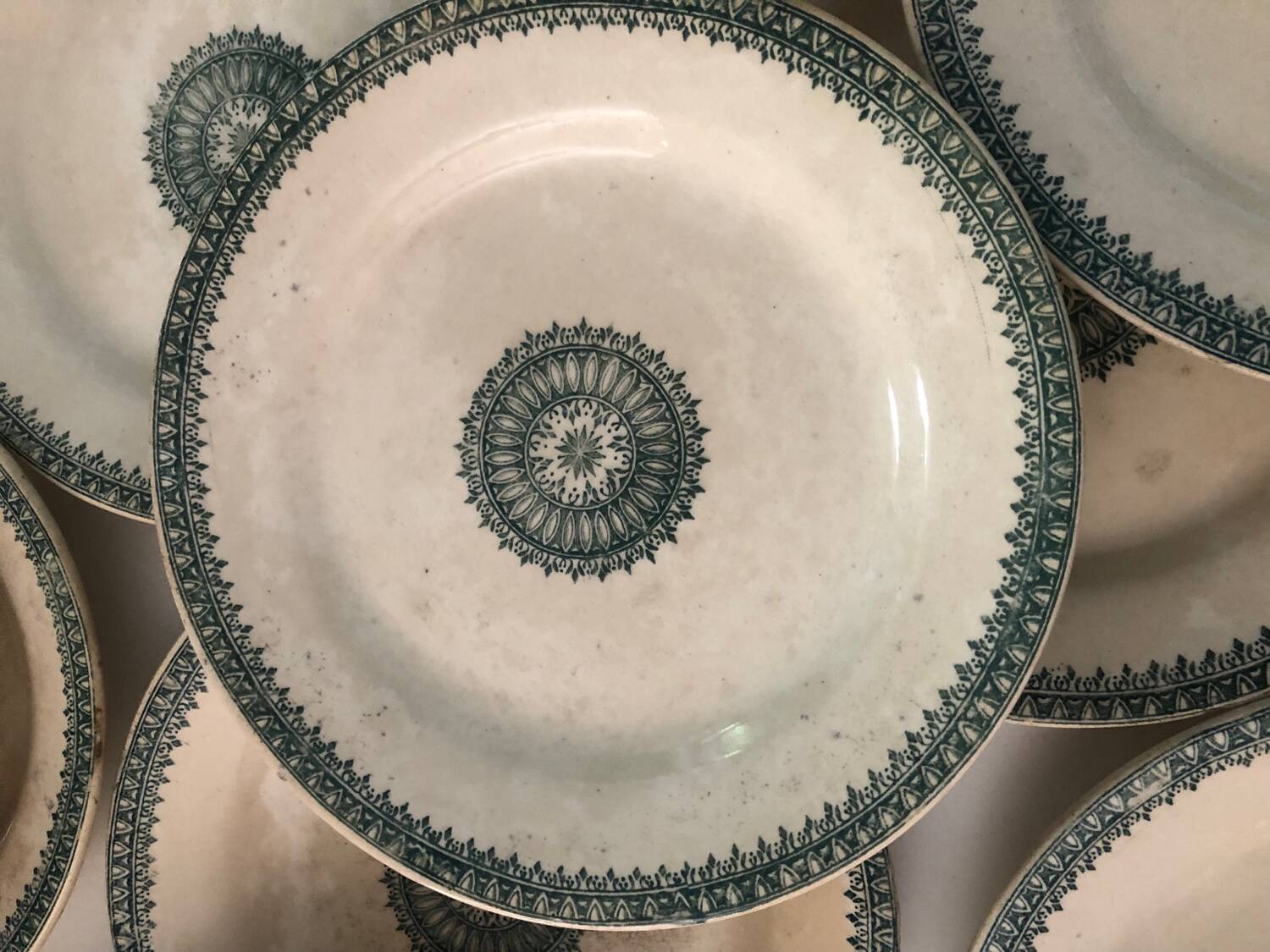 Creil and Montereau ironstone service 22 sauceboat plates