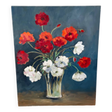Peinture sur toile bouquet de fleurs dans un vase