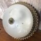 Old engraved glass ceiling light + vintage gold metal contour