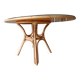 Table Ovale en Rotin & Verre (140x90cm) - Comme Neuve