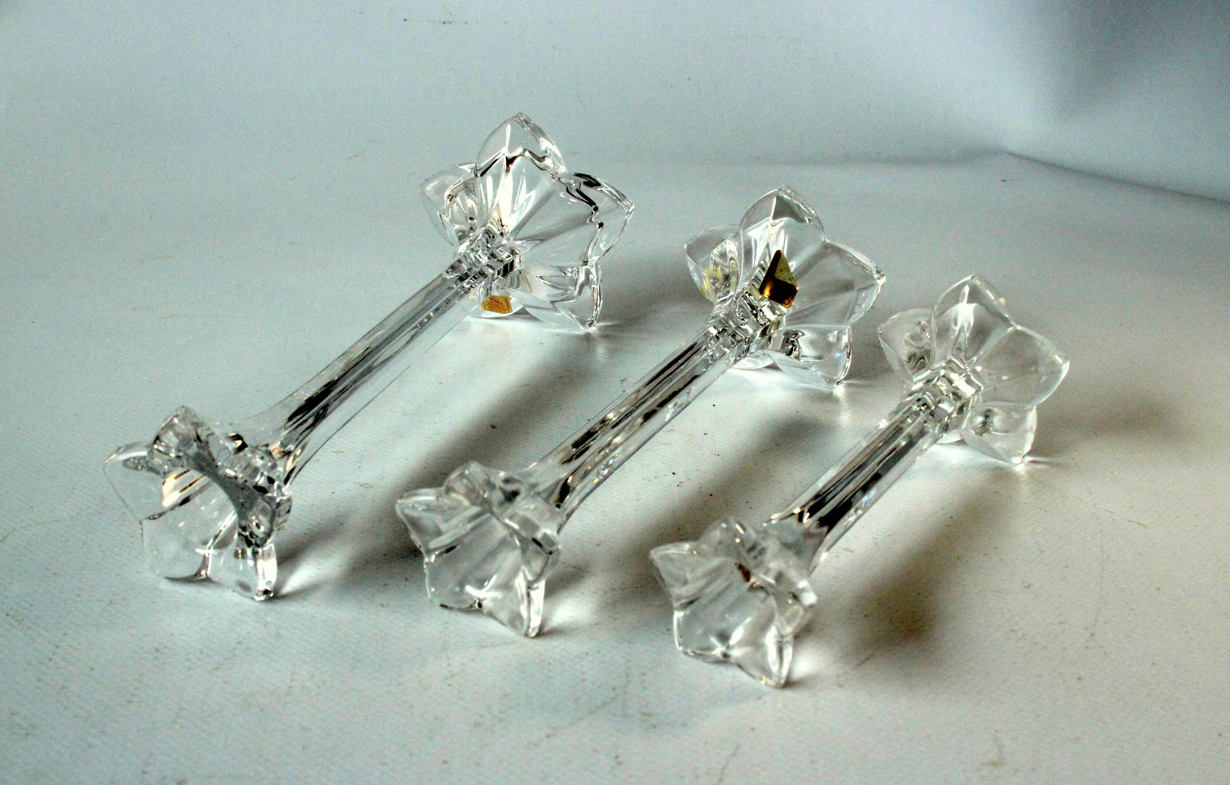 3 lead crystal glass candle holder by Nachtmann as a set - Vintage