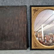 Pair of mirrors in gilded and lacquered wood Napoleon III period around 1880-1900