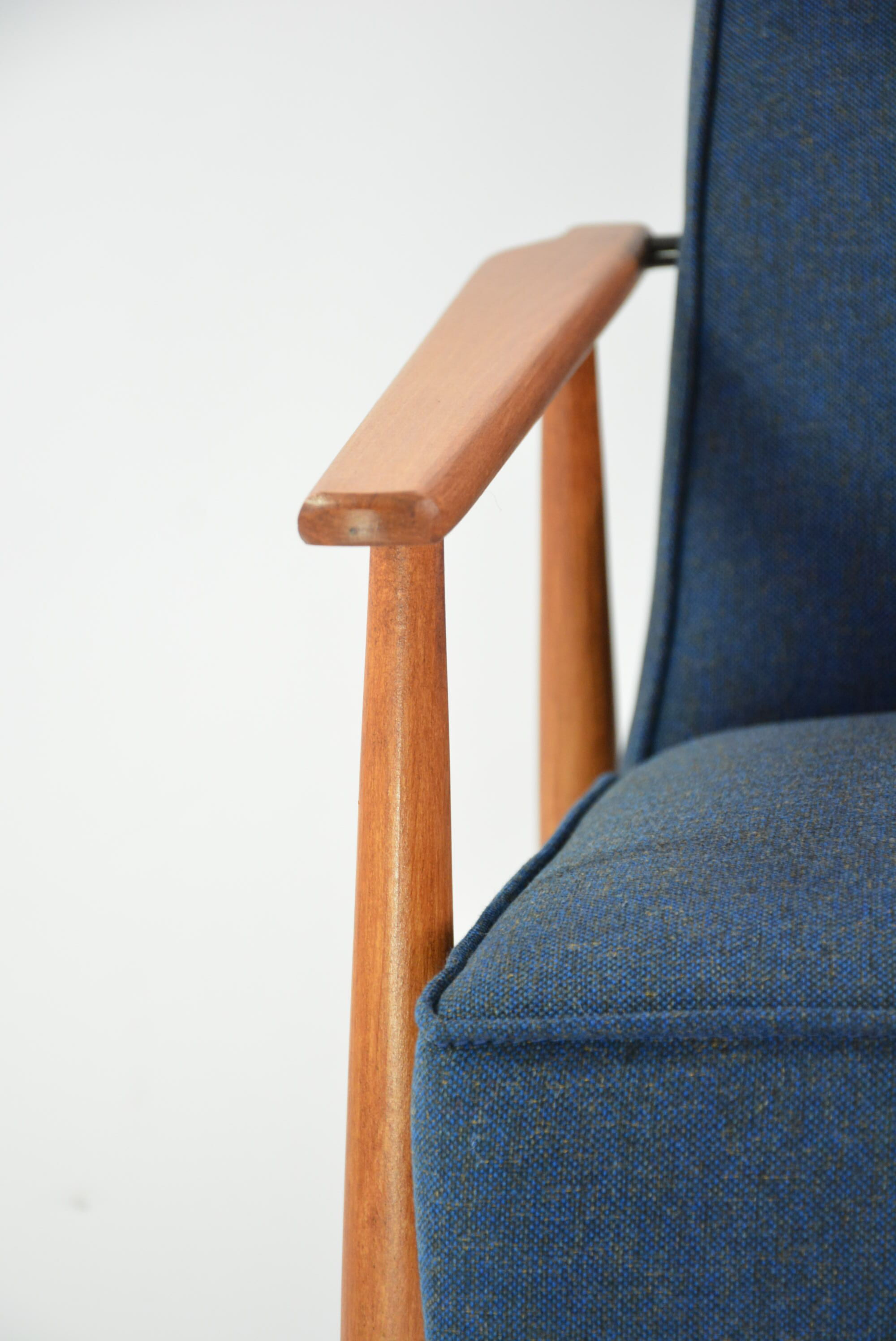Fauteuil fox bleu chiné